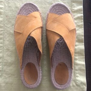 Free People gold suede espadrille flat